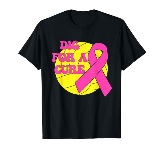 Dig For A Cure Water polo Pink Out Breast Cancer Awareness T-Shirt