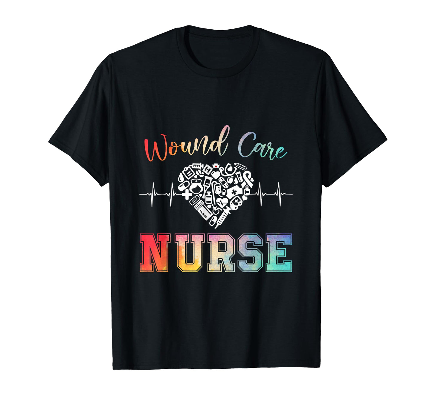 Wound Care Nurse Watercol Love Heart Stethoscope Nurse Women T-Shirt