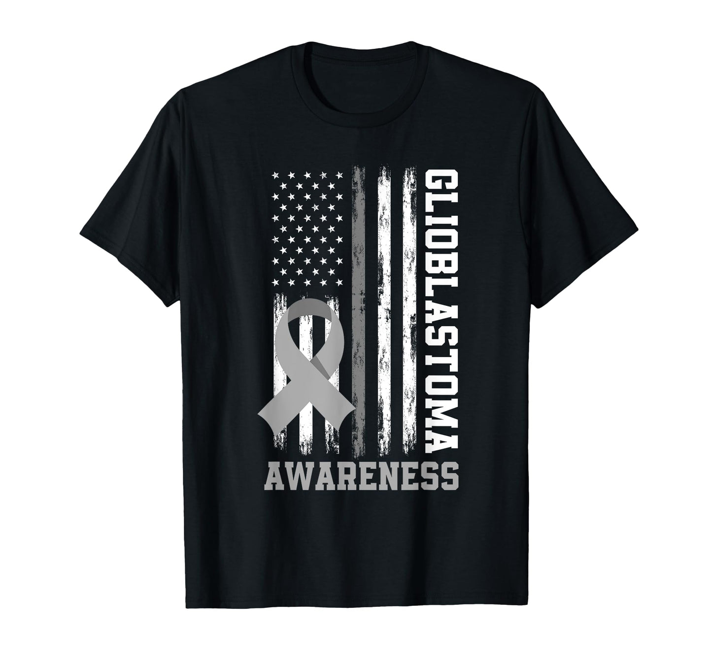 Patriotic US Flag Glioblastoma Awareness T-Shirt