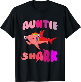 Auntie Shark hammerhead birthday family shark matching T-Shirt