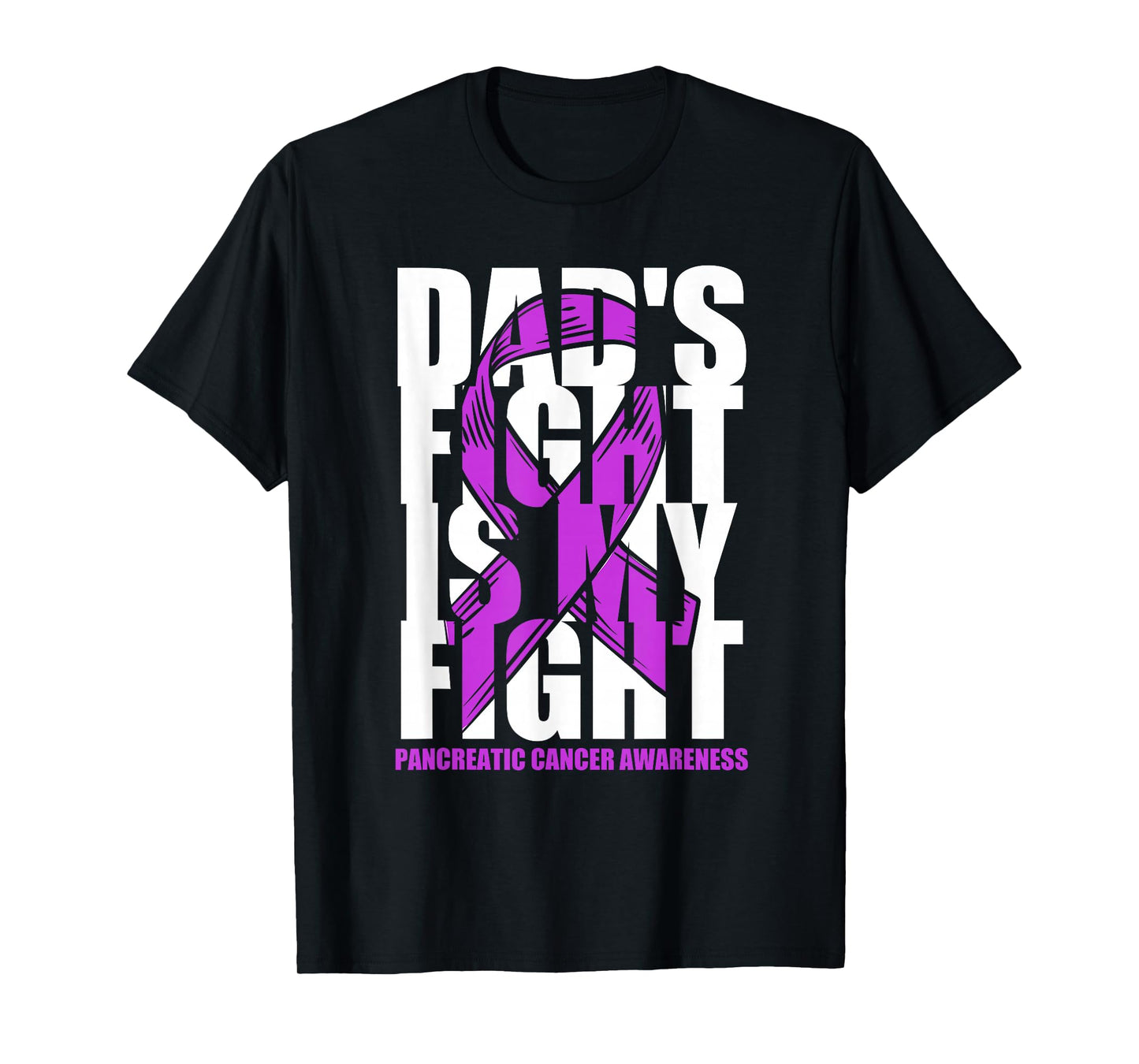Pancreatic Cancer Awareness Purple Ribbon Dad's Fight Gift T-Shirt