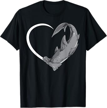 Hammerhead Shark Shirts For Women Girls Kids Heart Cute T-Shirt