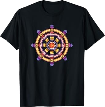 Dharma Wheel Meditation Lotus Chakra Yoga Dharmachakra Karma T-Shirt
