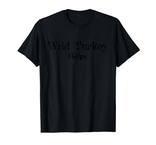 Al Co Hall Inc. Wild Turkey Distressed T-Shirt - Men's Grey Small Classic Fit Crew Neck Short Sleeve T-Shirt