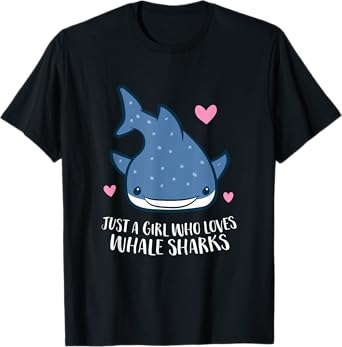 Just a Girl Who Loves Whale Sharks Cute Whale Shark T-Shirt