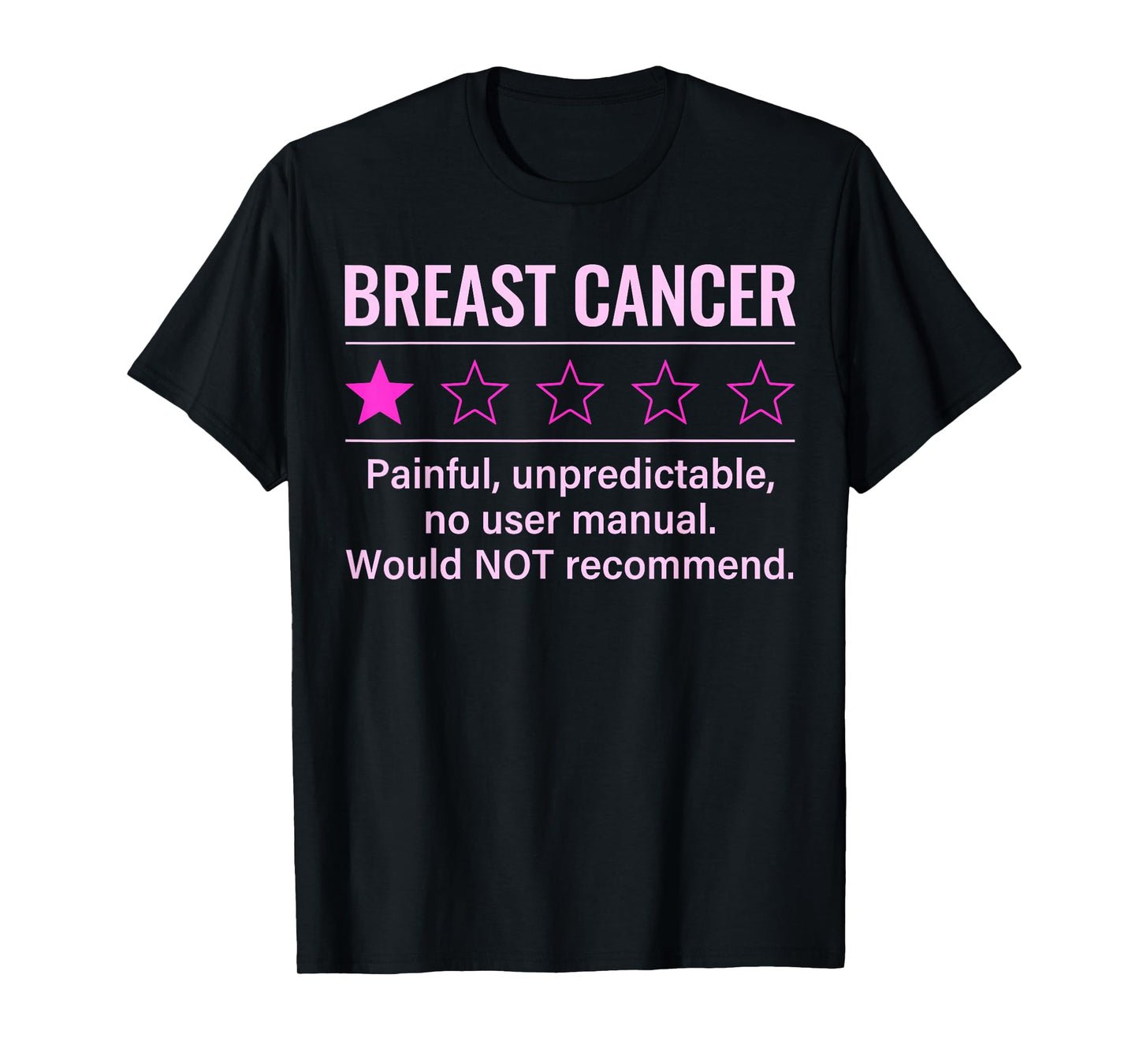 Breast Cancer 1 Star Rating Funny Breast Cancer Awareness T-Shirt