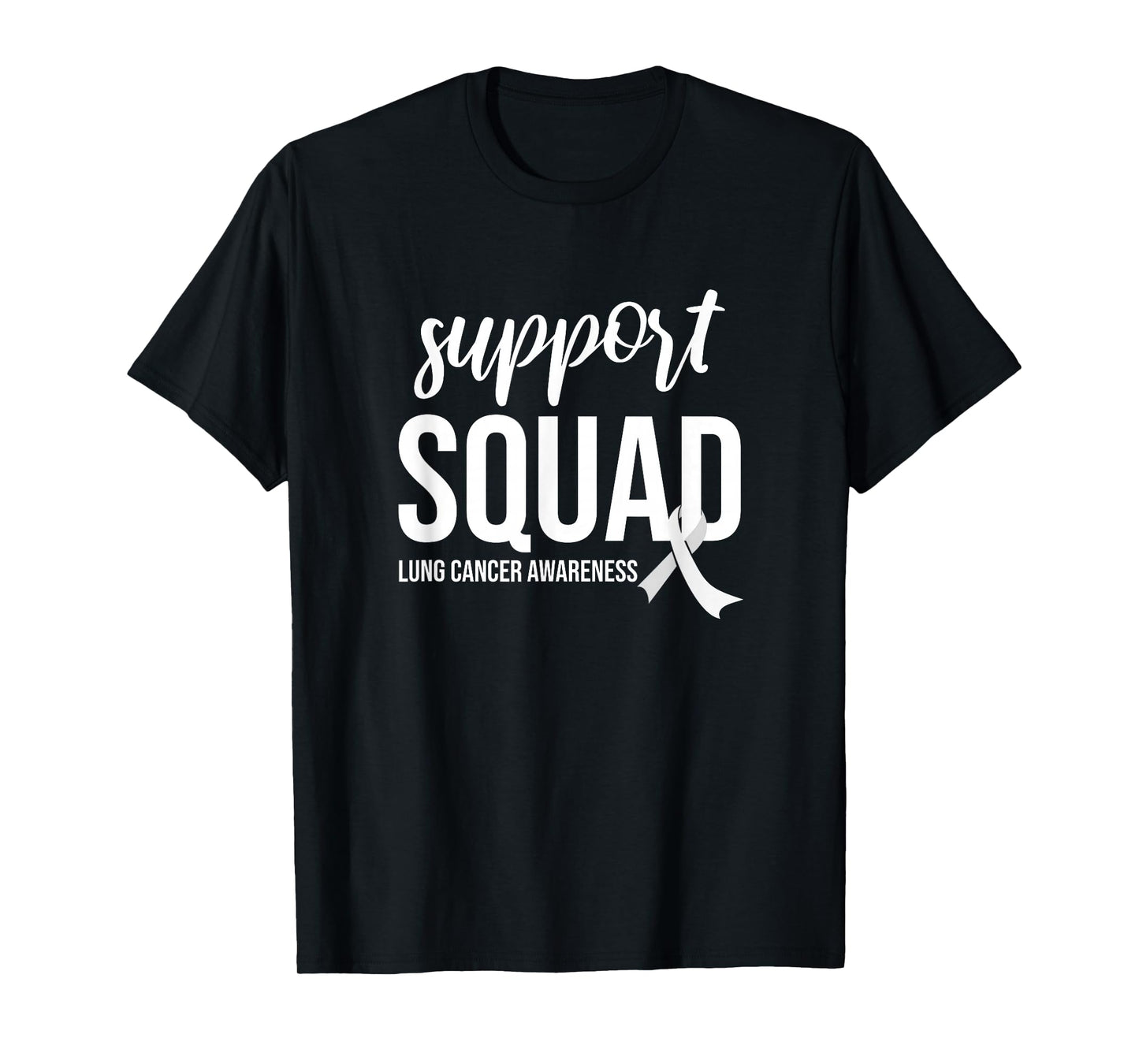 Support Squad, White Ribbon Lung Cancer Awareness T-Shirt