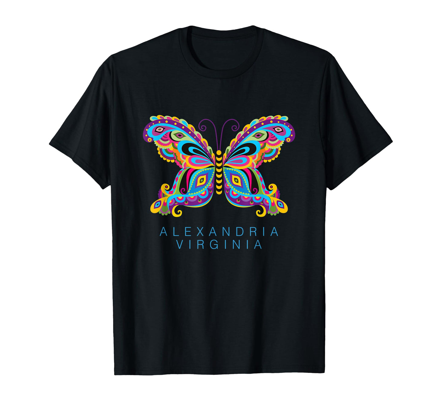 Alexandria Virginia Souvenir Butterfly Graphic T-Shirt