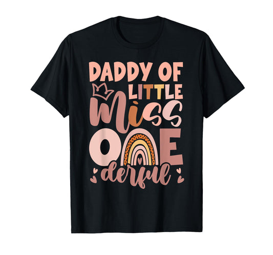 Boho Daddy of Miss Onederful 1st Birthday Girl Cute T-Shirt