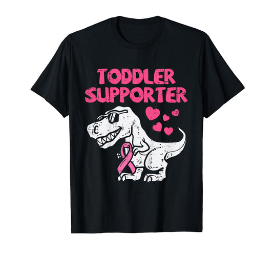 Toddler Supporter T-Rex Kids Breast Cancer Awareness Boys T-Shirt