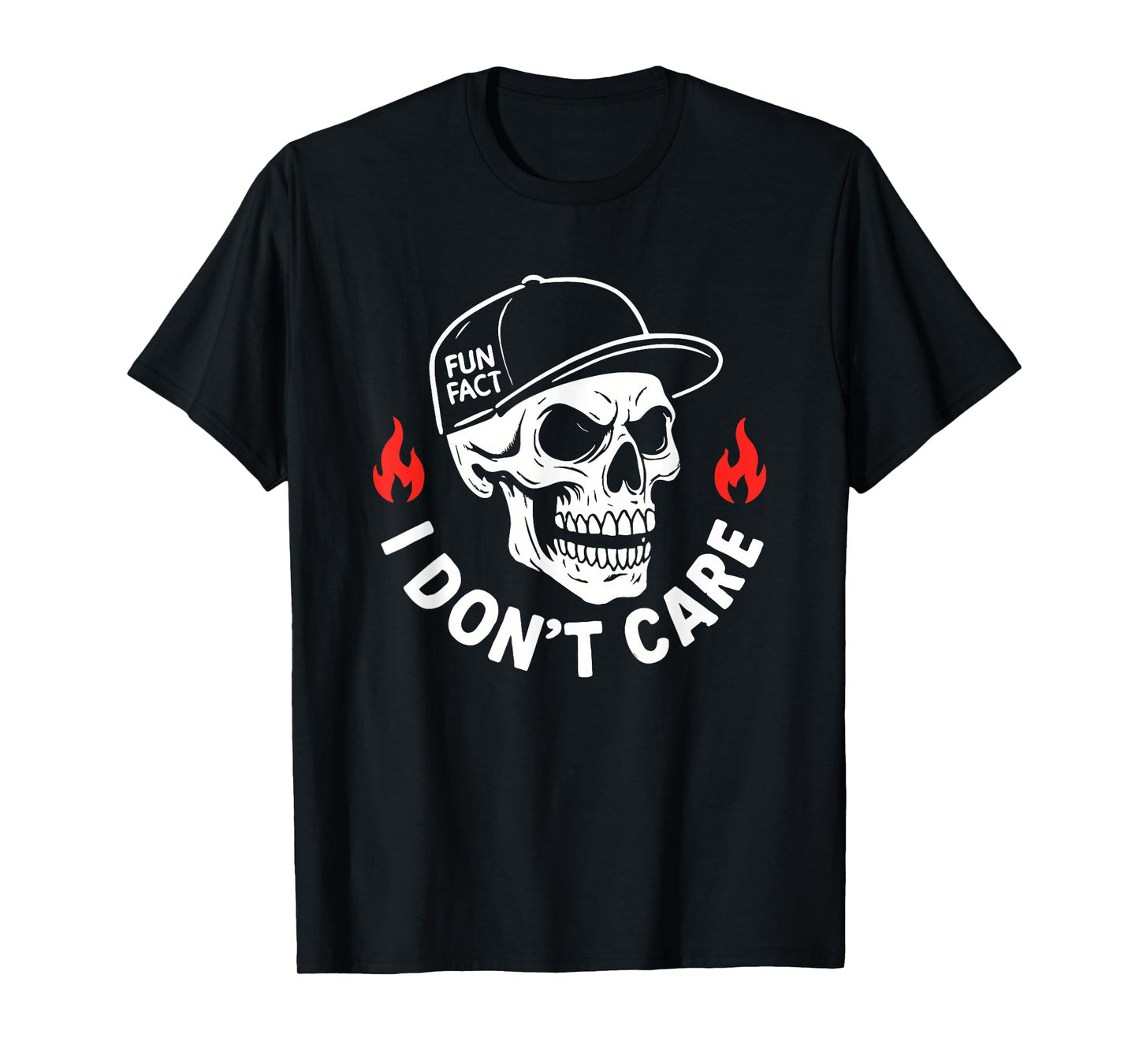 Fun Fact I Don't Care Funny Skeleton Saying T-Shirt