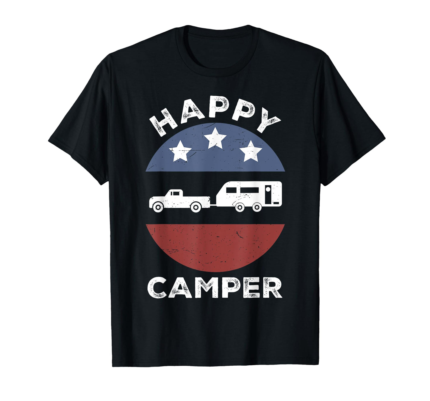 Retro Happy Camper Men Women Funny Camping Dad Boy Toddler T-Shirt