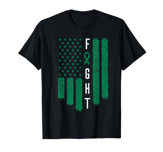 Liver Cancer Awareness Primary Hepatic American Flag Gift T-Shirt