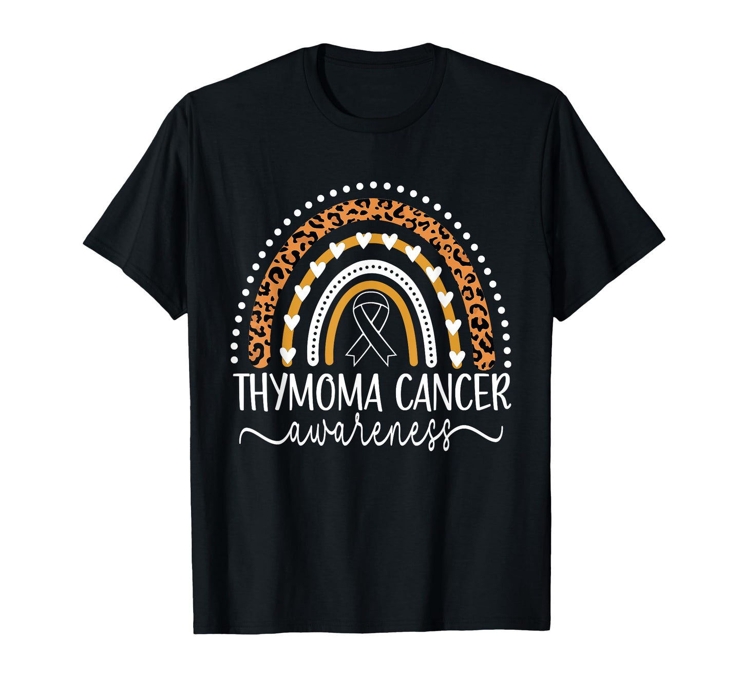 Wear Purple Thymoma Cancer Awareness Leopard Rainbow T-Shirt