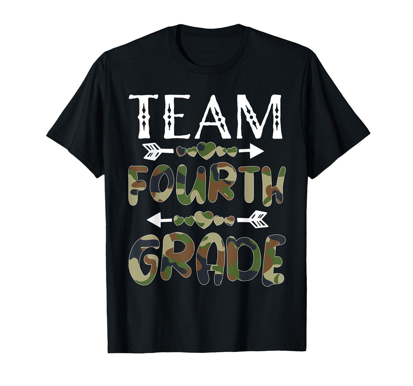 Team Fourth Grade Back To School 1st Day Camo Teachers Men Women Girls Kids T-Shirt
