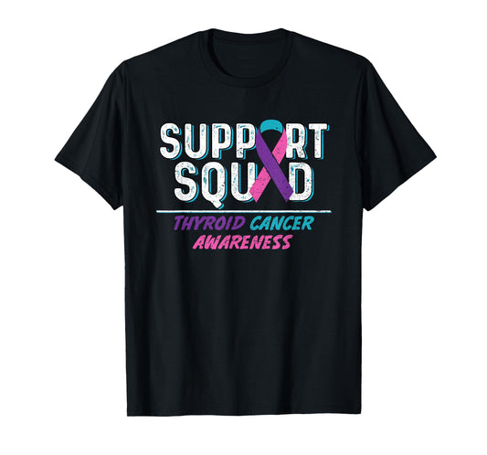 Thyroid Cancer Support Squad, Friend Family Awareness Ribbon T-Shirt