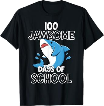 100th Day of School Shirt for Teacher Student Jawsome Shark T-Shirt