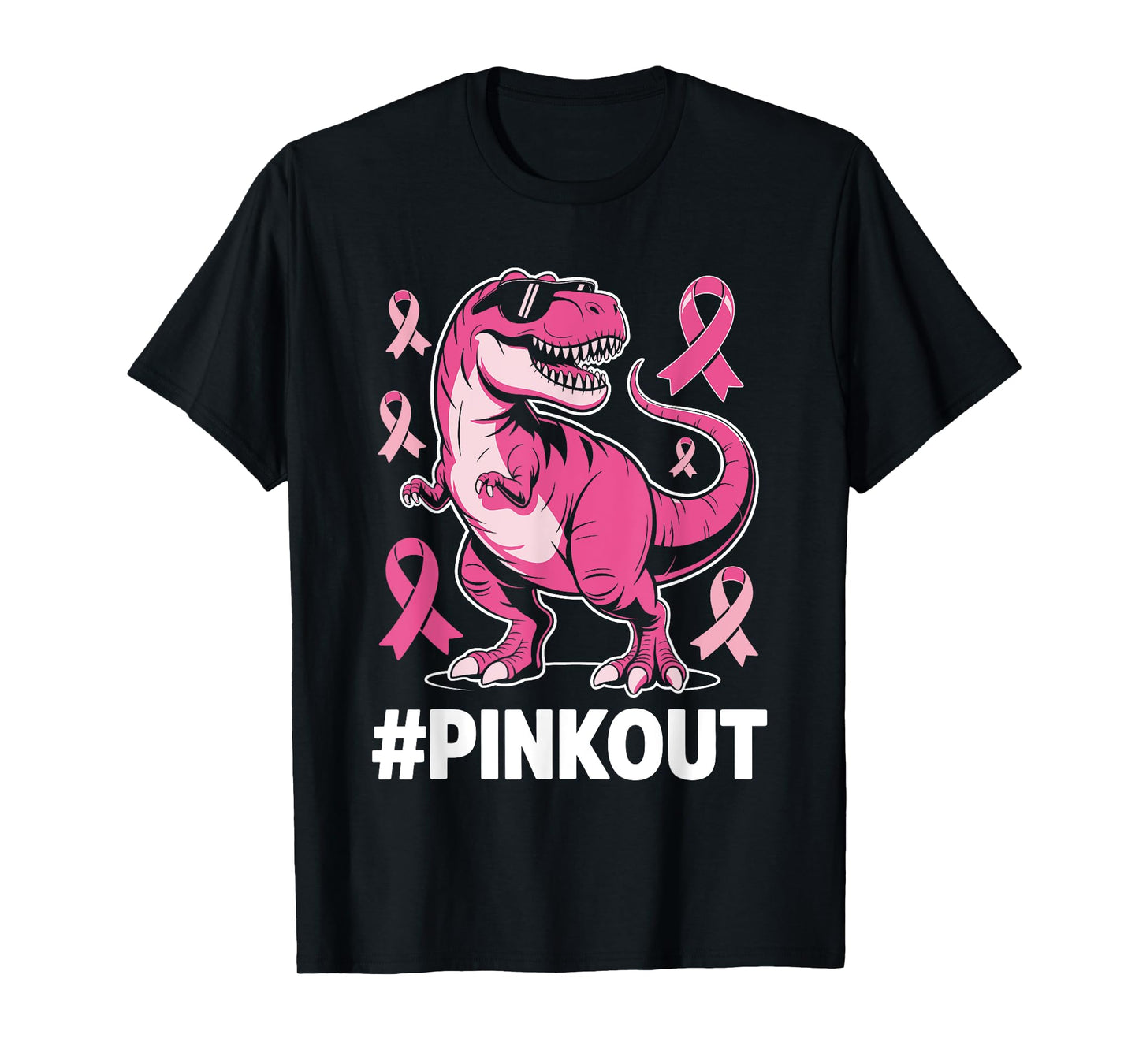 Pink Dinosaur PinkOut Breast Cancer Awareness Men Women Kids T-Shirt