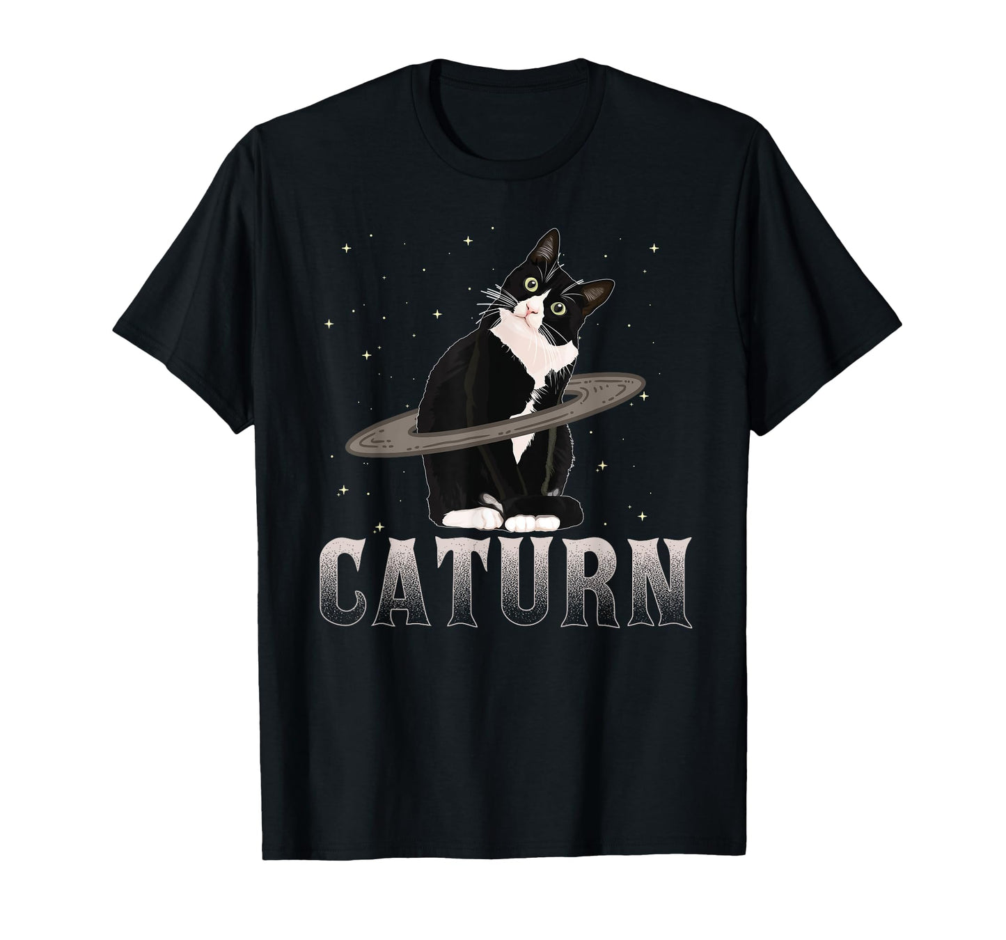 Caturn T-Shirt Cat Mom Cat Dad Space Cat Shirt T-Shirt for Men Women Kids