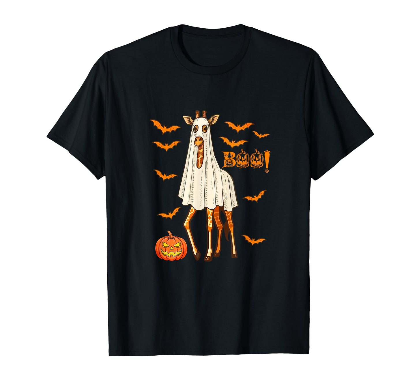 Boo Halloween Giraffe Cosplay Ghost Costume Animal Lover T-Shirt