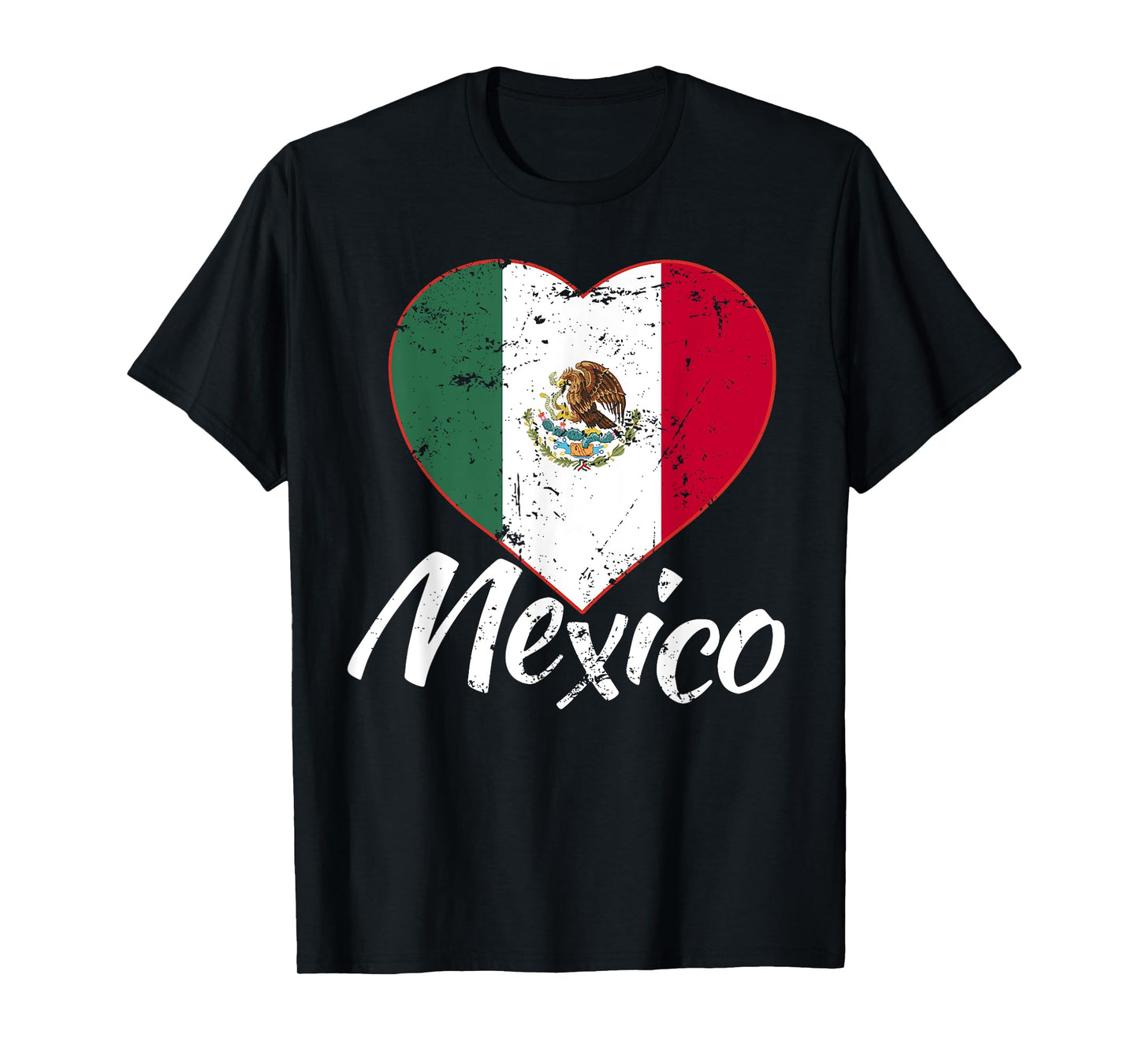 Mexico Heart Independence Day Mexican Flag Hispanic Gift T-Shirt