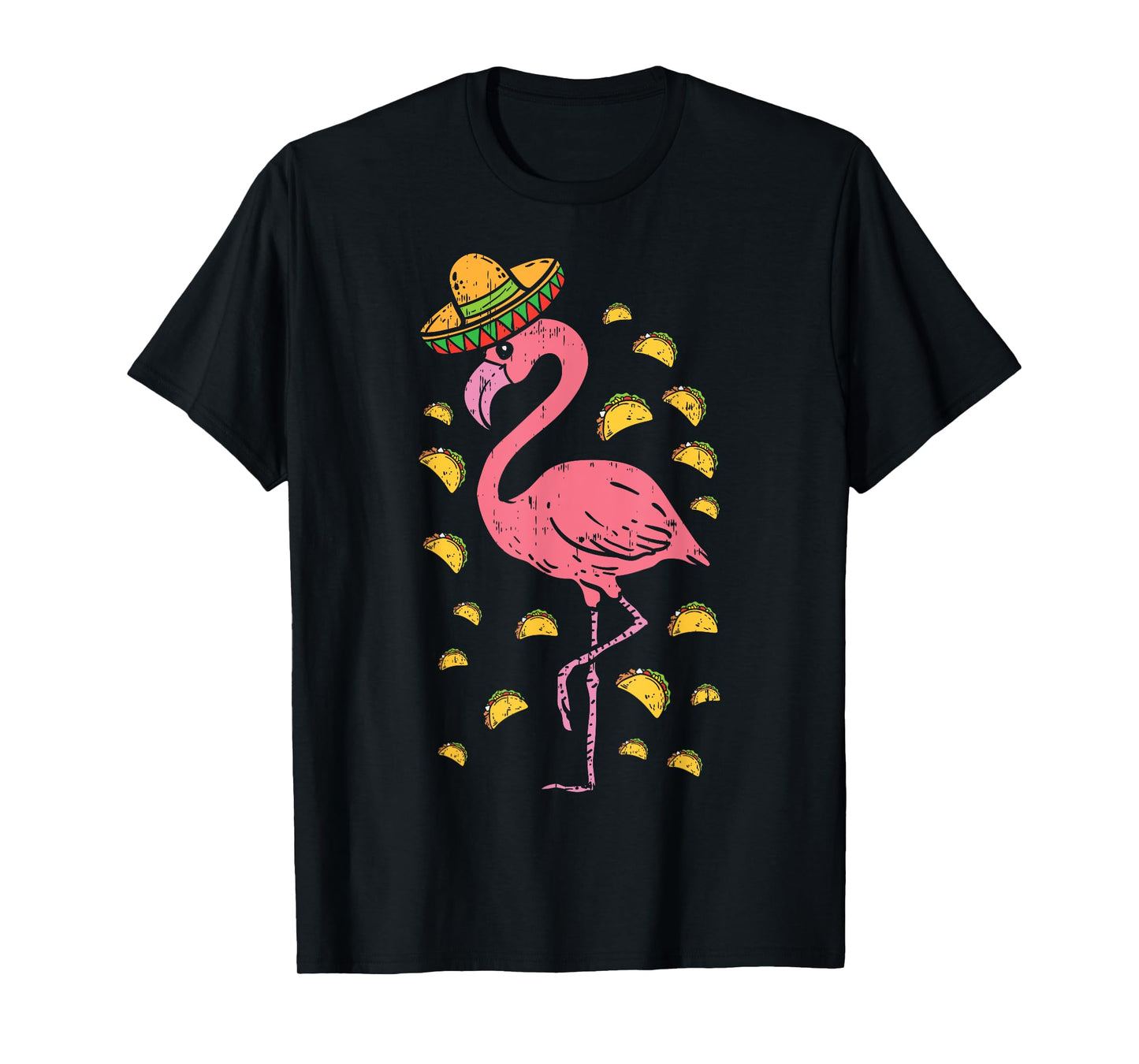 Flamingo Sombrero Tacos Cinco De Mayo Fiesta Mexican T-Shirt