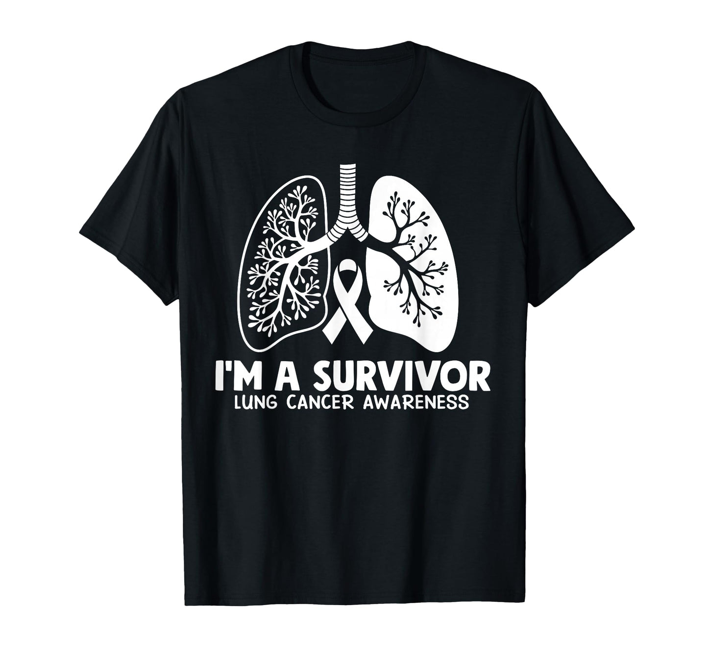 I'm A Survivor Lung Cancer Awareness Month White Ribbon T-Shirt