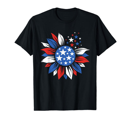 America Sunflower 4th Of July Patriotic American 4th Of July T-Shirt
