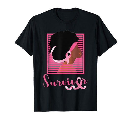 African American Black Woman Survivor Breast Cancer Awarenes T-Shirt