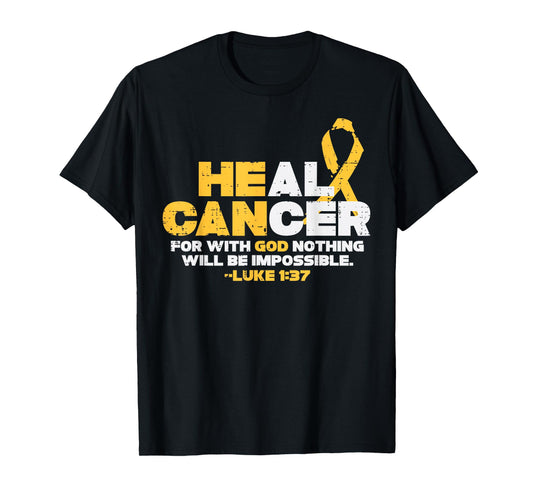 He Can Heal Childhood Cancer Awareness God Chiristian Kids T-Shirt