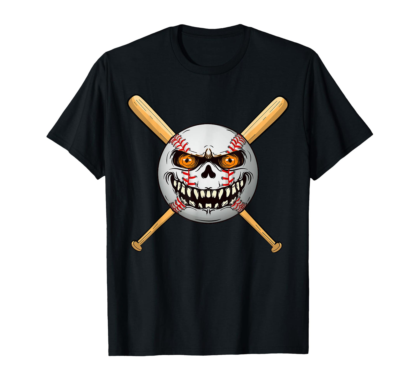 Spooky Baseball bats player Halloween Pumpkin Costume T-Shirt