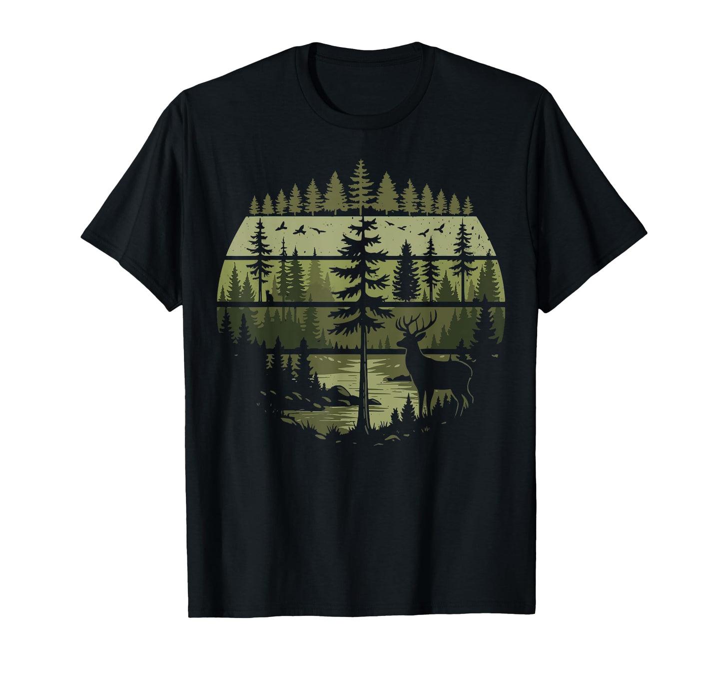 Forest Retro Nature Wildlife Outdoor T-Shirt