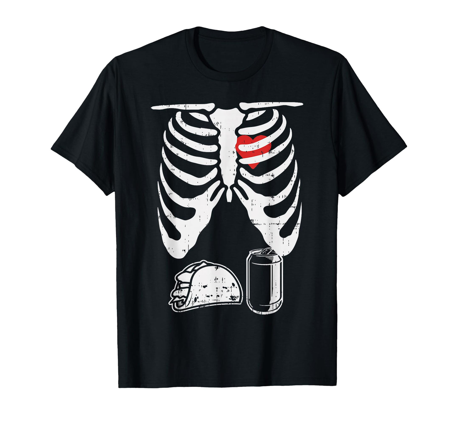 Skeleton Pregnancy Taco Beer Xray Halloween Soon Dad T-Shirt