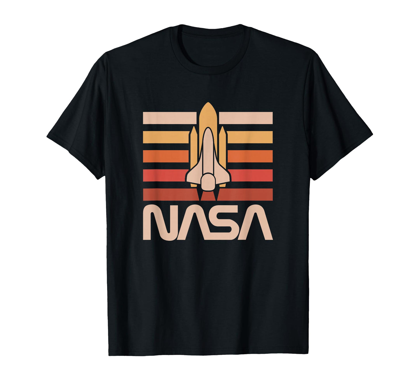 NASA Faded Vintage Retro Sunset Gradient Worm Banner Logo T-Shirt