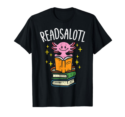 Axolotl Books Readsalotl Reading Bookworm Boys Girls Kids T-Shirt