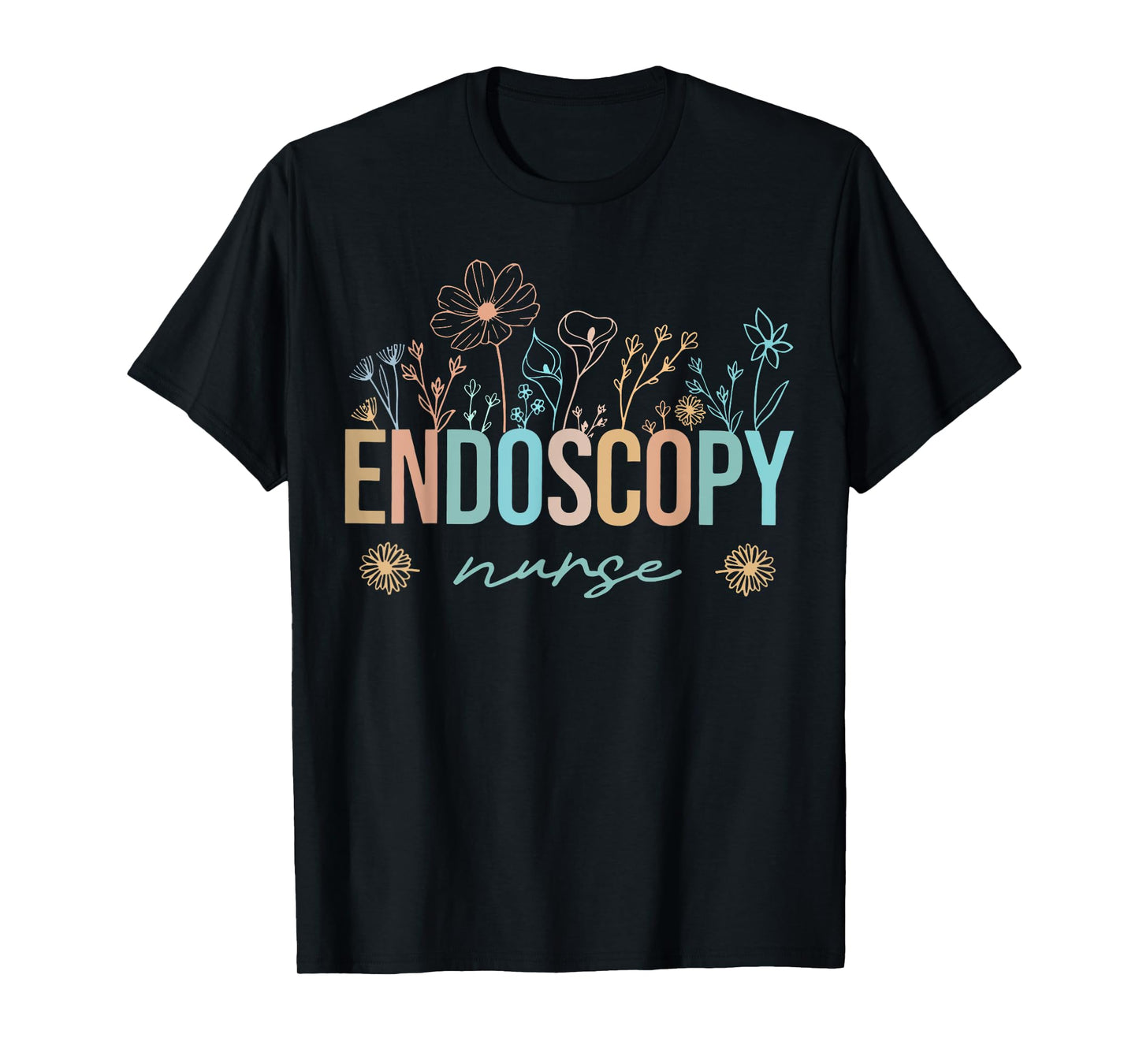 Retro Wildflower Endoscopy Nurse Nursing Nurse Appreciation T-Shirt