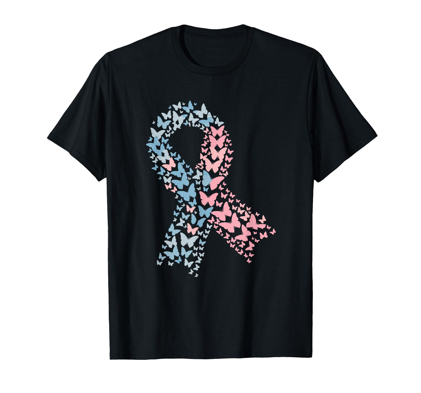 Butterfly Ribbon Pregnancy And Infant Loss Awareness Month T-Shirt