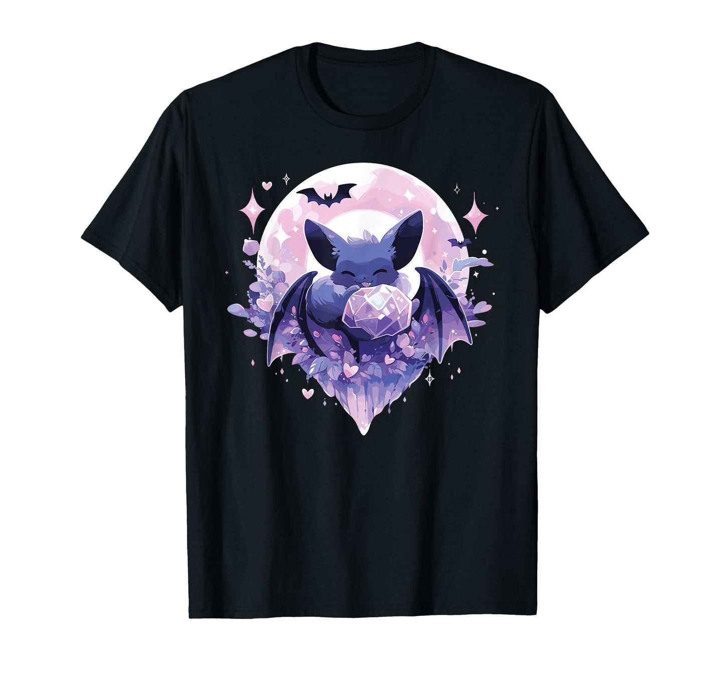 Cute Kawaii Witch Bat Crystal Alchemist Pastel Goth T-Shirt