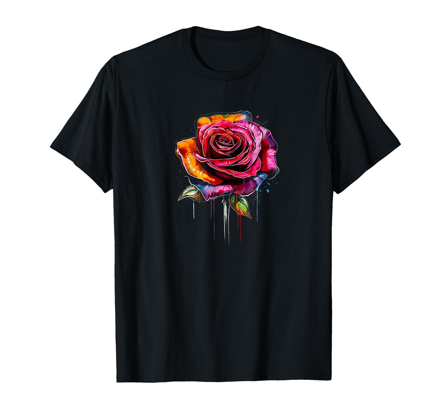 Rose, Flowers, Colors, Graffiti, Street Art, Melting, Spray T-Shirt