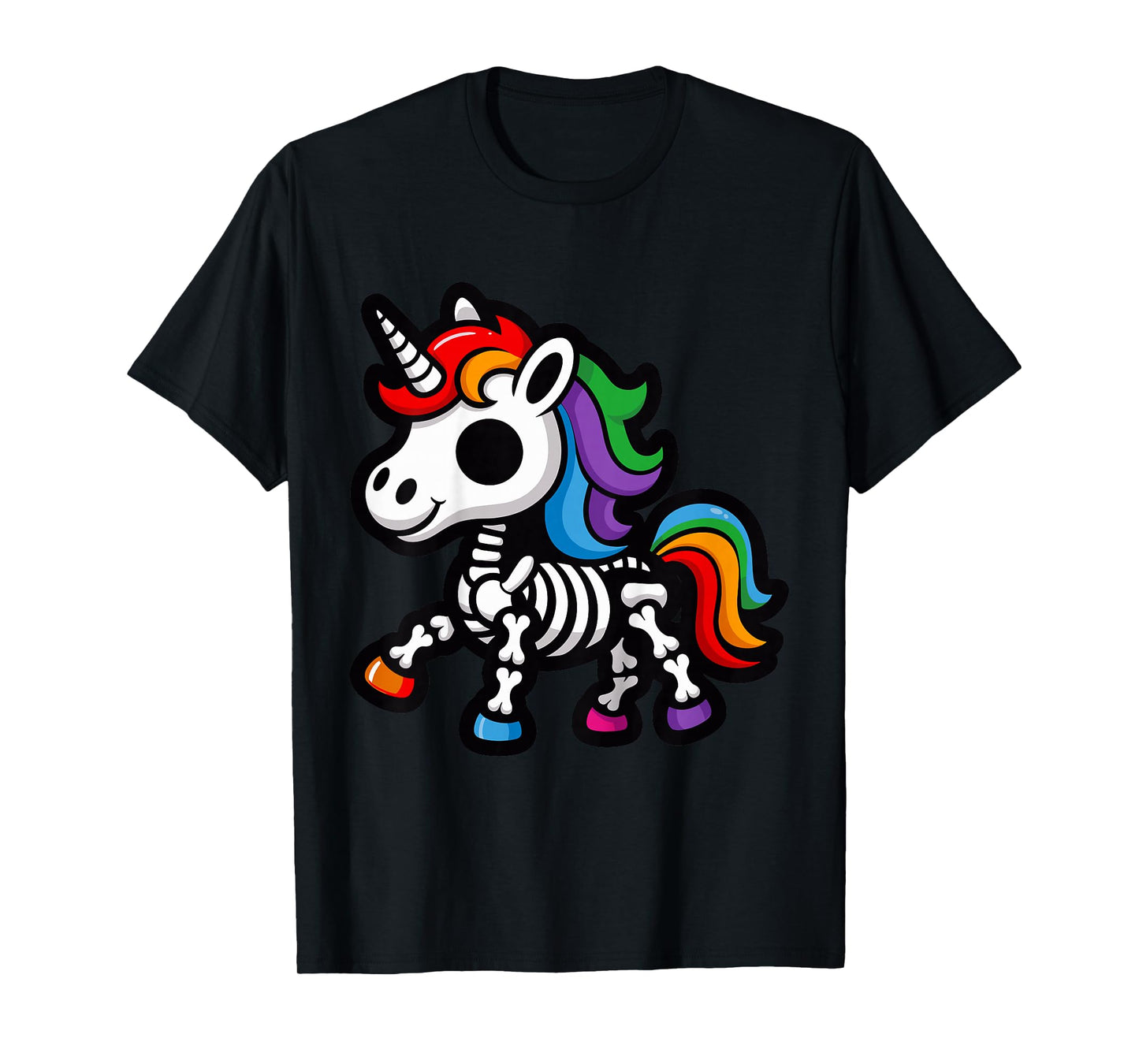 Kids Girls Cute Skeleton Unicorn Toddler Spooky Halloween Costume T-Shirt