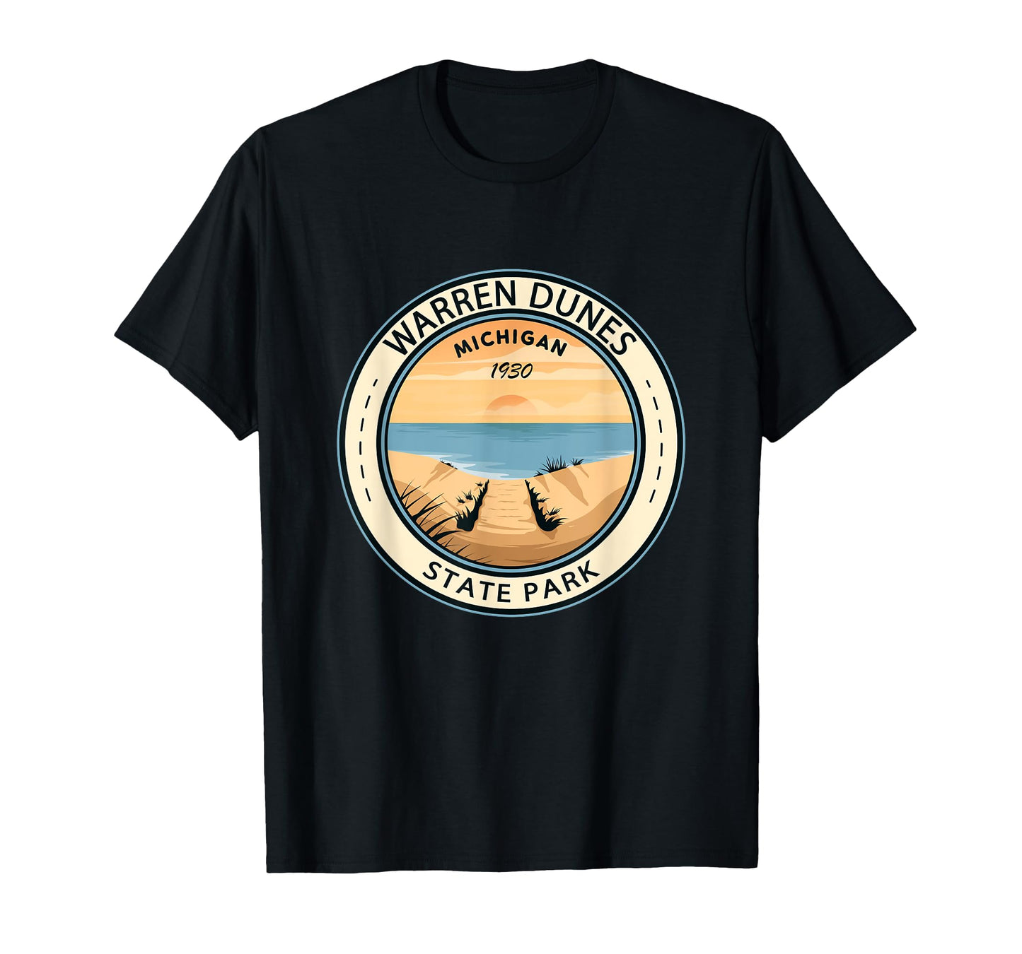 Warren Dunes State Park Michigan Badge Vintage T-Shirt