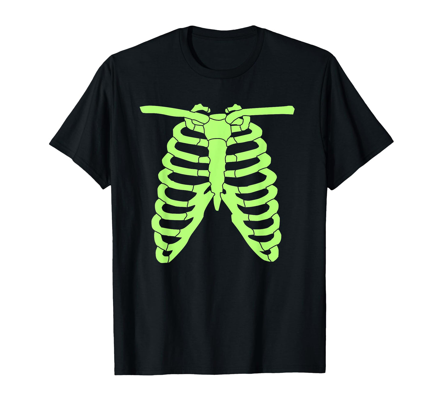 Glowing Green Skeleton Bones Halloween T-Shirt