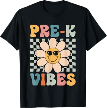 Pre-K Vibes - Pre Kindergarten Team Retro 1st Day of School T-Shirt