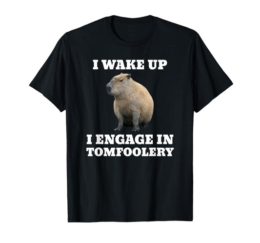 I Wake Up I Engage In Tomfoolery Meme Capybara T-Shirt