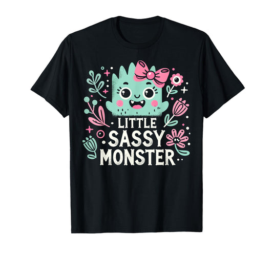 Kids Little Sassy Monster Halloween Costumes Toddler Girls T-Shirt