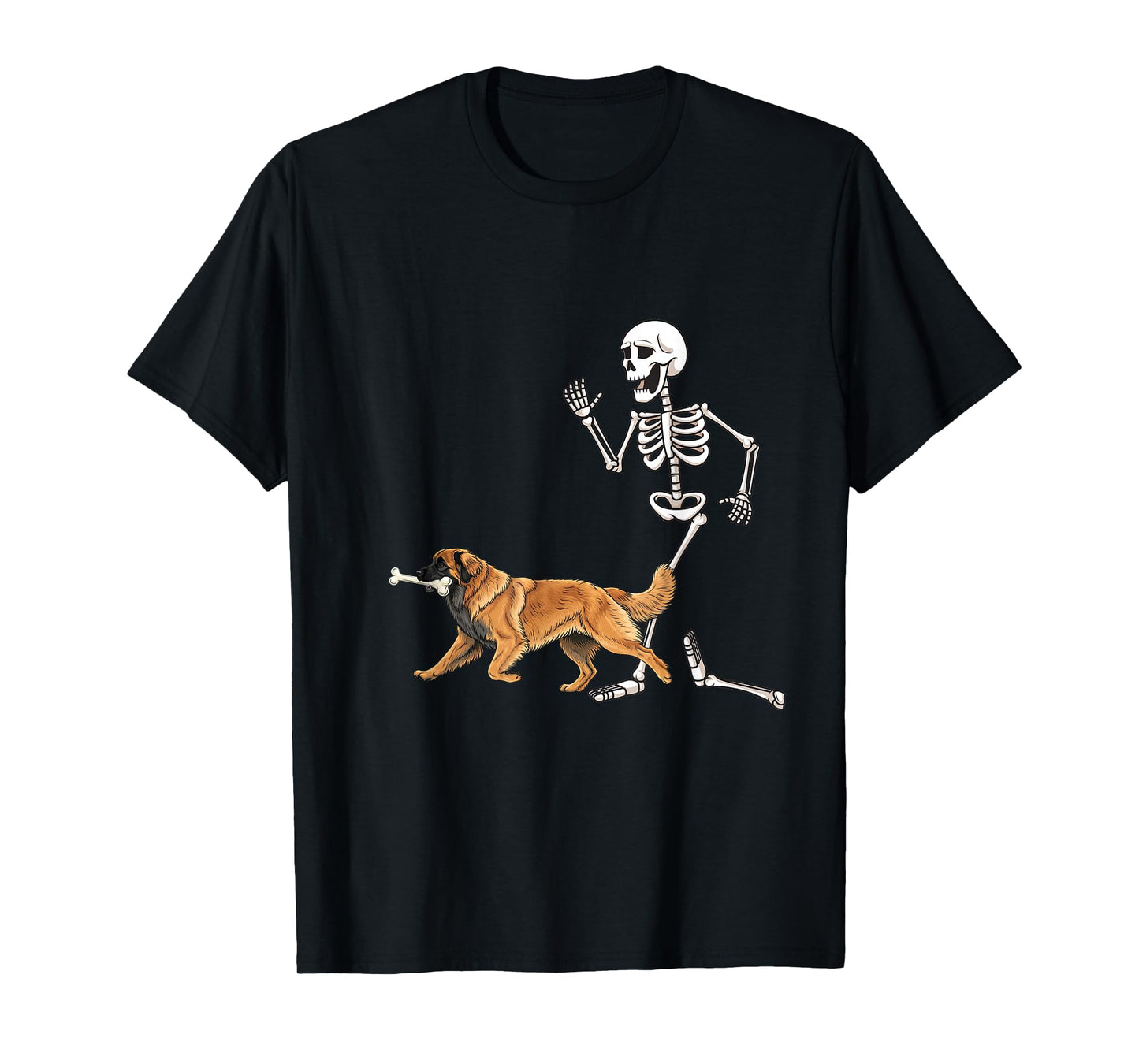 Funny Halloween Leonberger and Skeleton T-Shirt