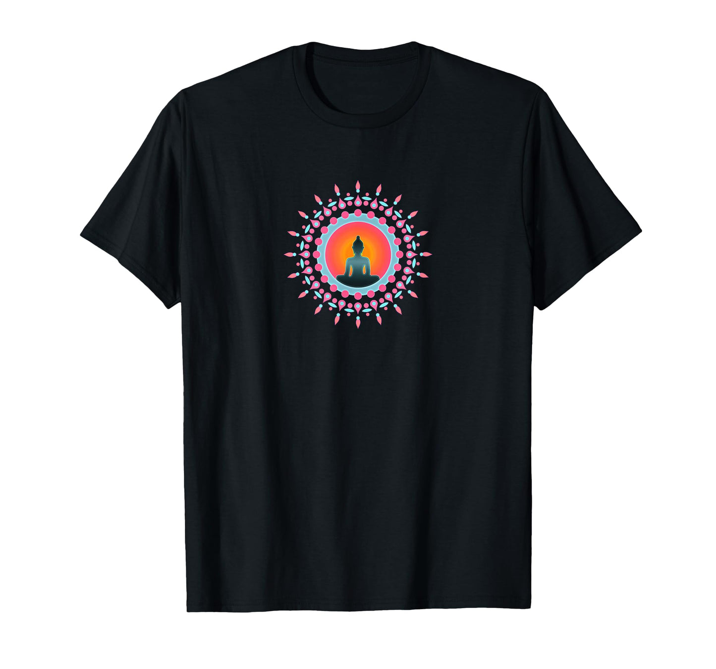 Buddha Meditation Sun Flower Mandala Buddhism Yoga Symbol T-Shirt