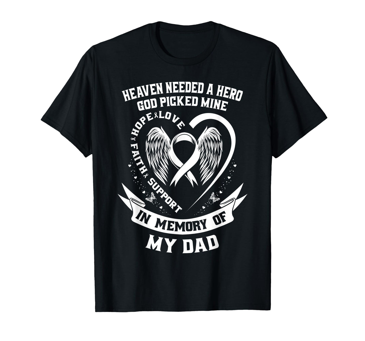 I Wear White In Memory of My Dad Lung Cancer Awareness Gifts T-Shirt