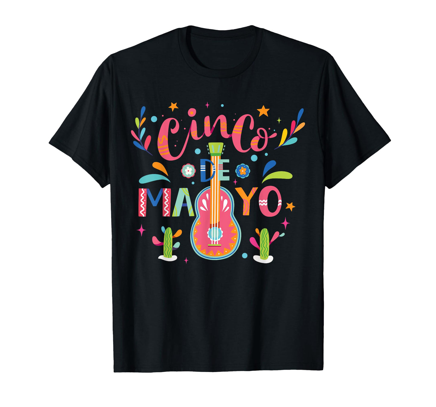 Happy Cinco De Mayo Mexico Fiesta Taco Guitar Cinco De Mayo T-Shirt