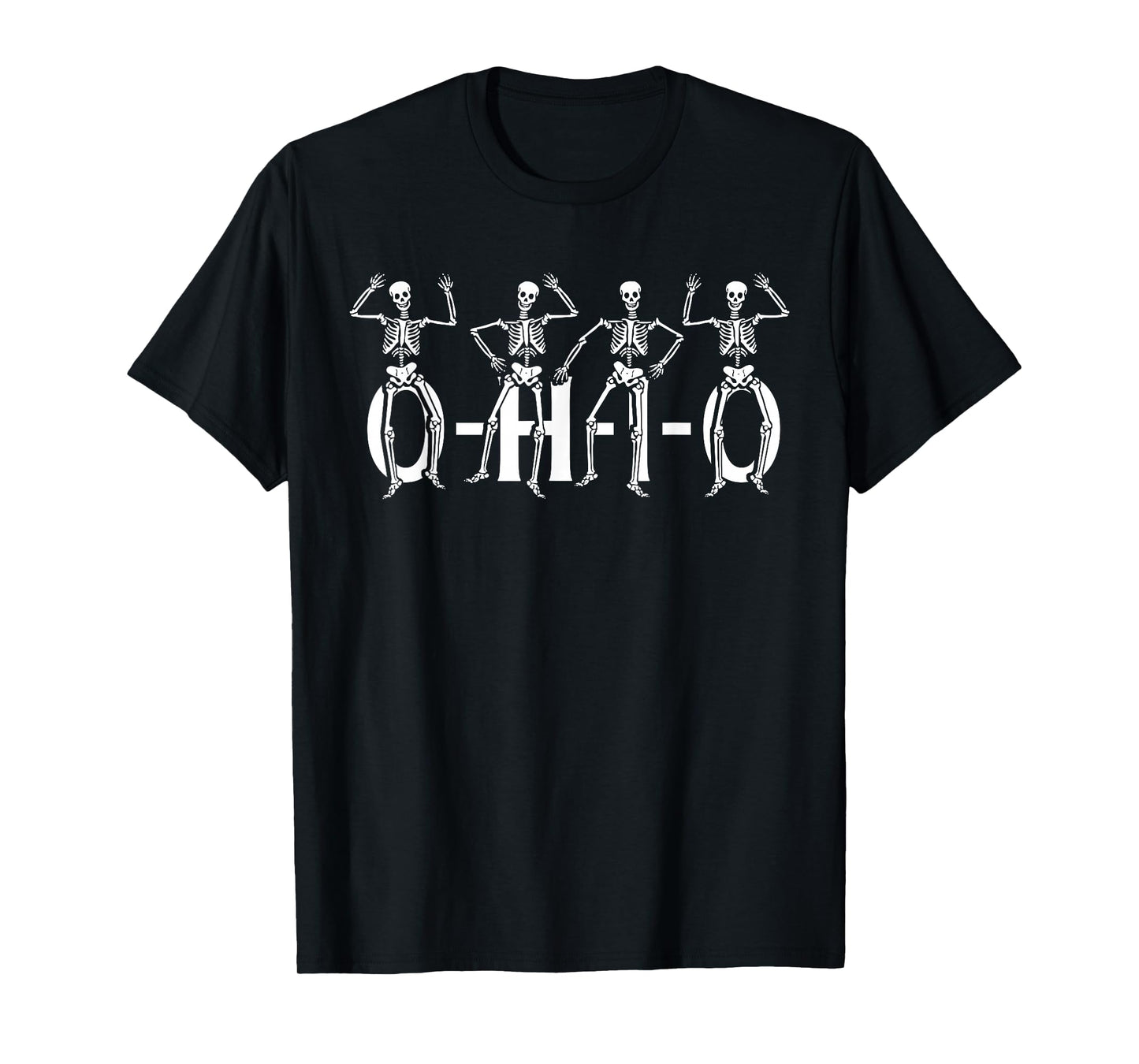 Funny O-H-I-O State Skeleton Ohio Halloween Vintage Vibe Fun T-Shirt